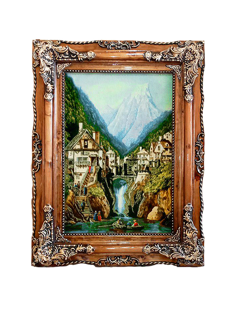 قاب تابلوفرش چوبی 3110 - تصویر نمای کلی قاب و تابلوفرش نصب شده