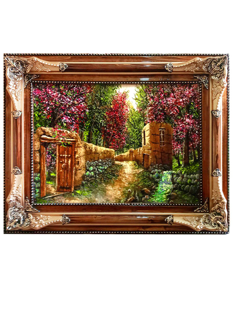 قاب تابلوفرش چوبی 3310 - تصویر نمای کلی قاب همراه با تابلوفرش نصب شده