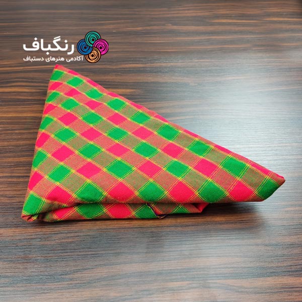 چادر شب دستباف رنگباف - گالری1 تصویر گالری 1: چادر شب دستباف رنگباف - گالری 1 - رنگ ترکیبی چهارخونه سبز قرمز زرد