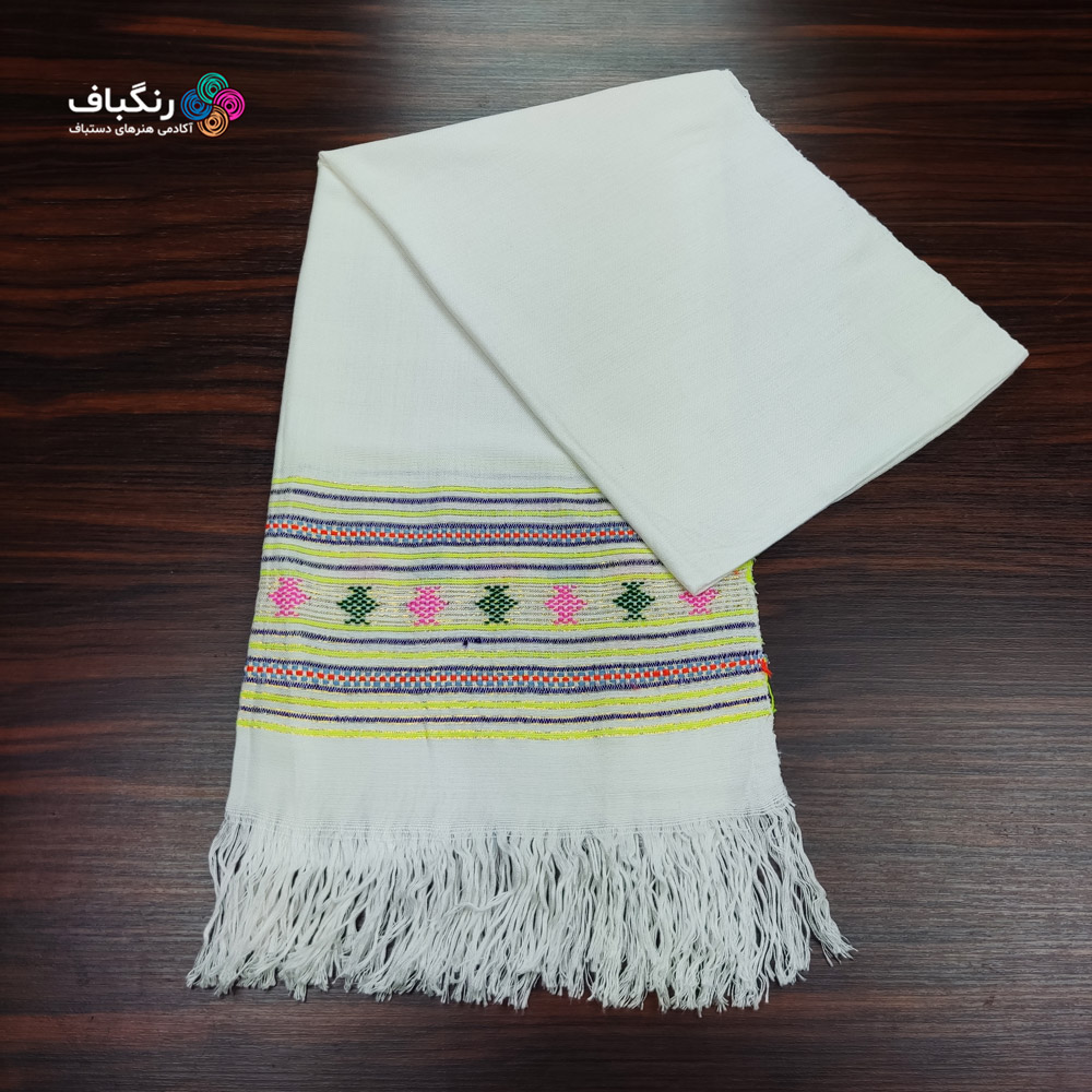 حوله استخری دستباف سنتی رنگباف - رنگ سفید حوله استخری دستباف سنتی رنگباف - رنگ سفید