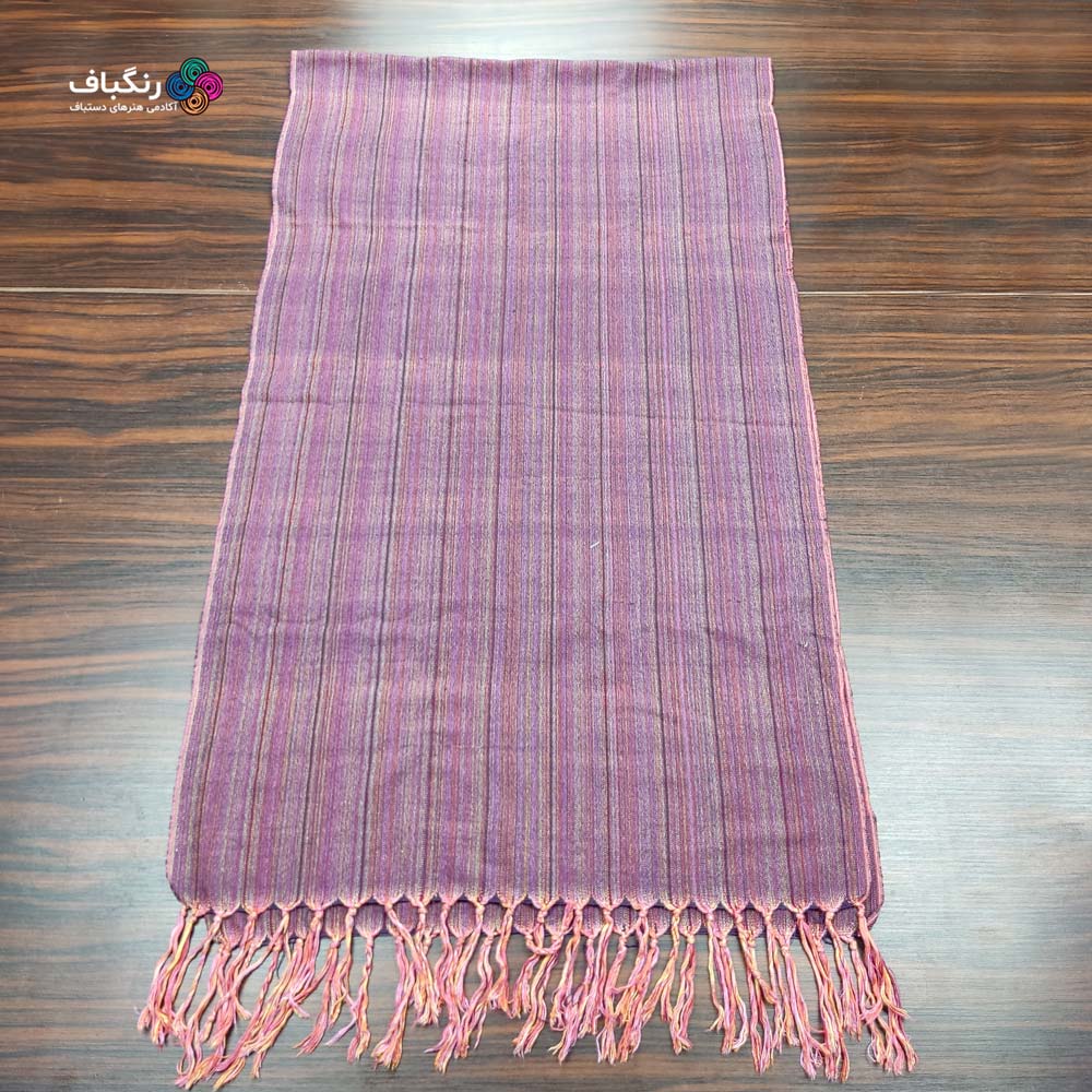 شال زمستانه دستباف با رنگ بنفش - تصویر گالری 1